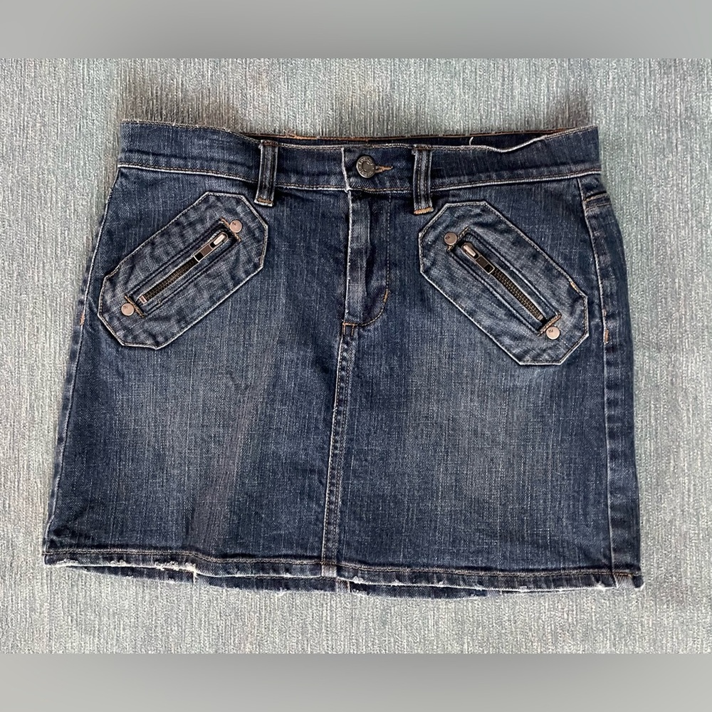 Tommy Jeans Denim 4 Zipper Pocket Mini Skirt Size 5